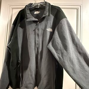 The North Face Men's Black and Gray Fleece Jacket - 3X